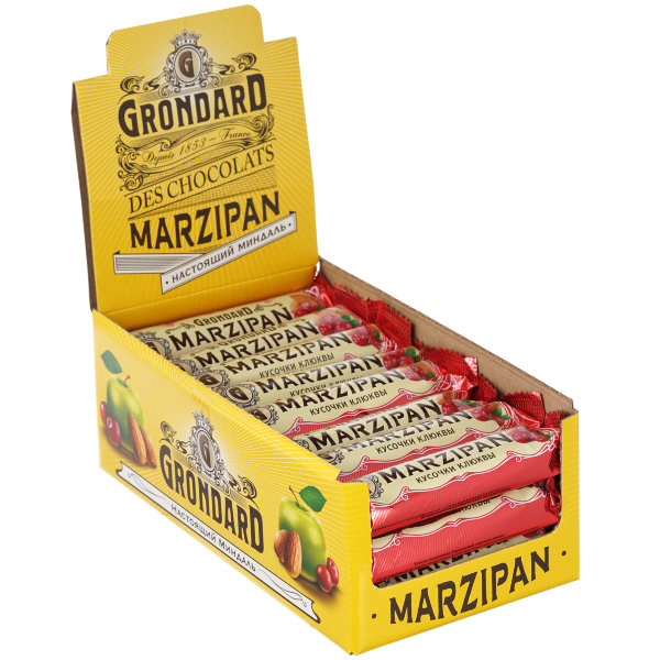 №1 TM Grondard     (8415) Батончики глазированные Марципановые Клюква, (24шт по 50г)    в Алексине