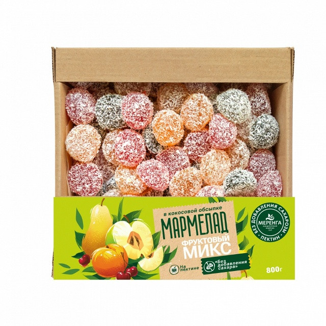  Меренга Мармелад в кокосовой обсыпке Фруктовый микс , 800г     в Алексине