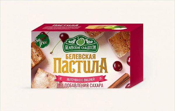 №2 Пастила  200г диетическая С ВИШНЕЙ, НОВЫЙ ФОРМАТ (4 шт по 50гр)    в Алексине