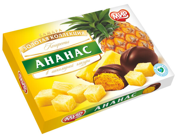 №2 КФ МИР Ананас в шоколадной глазури 160г в Алексине